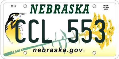 NE license plate CCL553