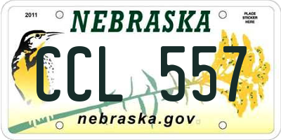 NE license plate CCL557