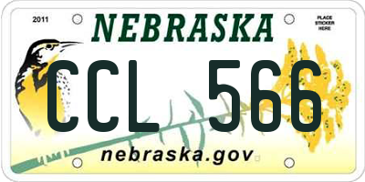 NE license plate CCL566