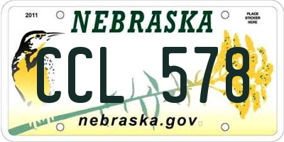 NE license plate CCL578