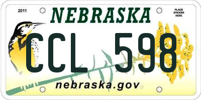 NE license plate CCL598