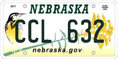 NE license plate CCL632