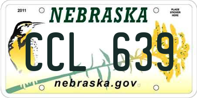 NE license plate CCL639