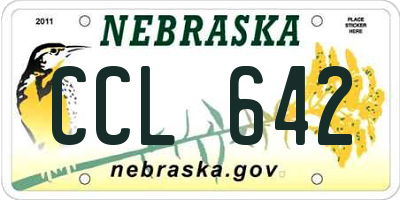 NE license plate CCL642