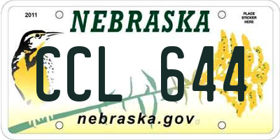 NE license plate CCL644