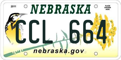 NE license plate CCL664