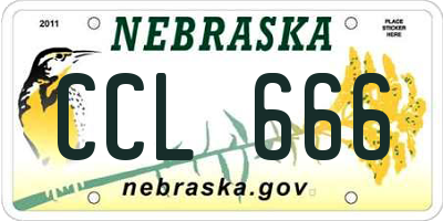 NE license plate CCL666