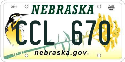 NE license plate CCL670