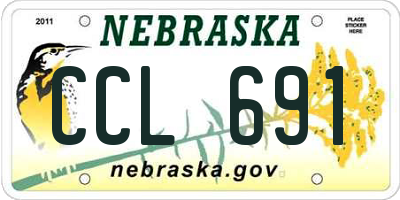 NE license plate CCL691