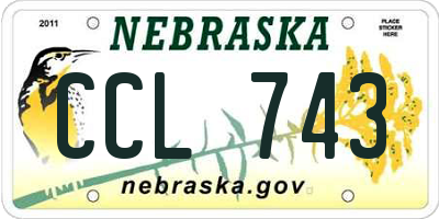 NE license plate CCL743