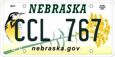 NE license plate CCL767