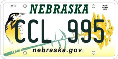 NE license plate CCL995