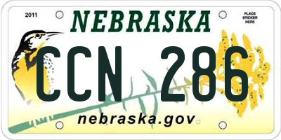 NE license plate CCN286