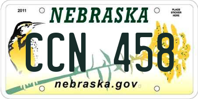 NE license plate CCN458