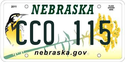 NE license plate CCO115