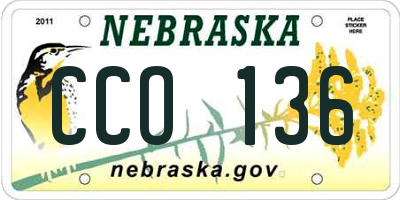 NE license plate CCO136