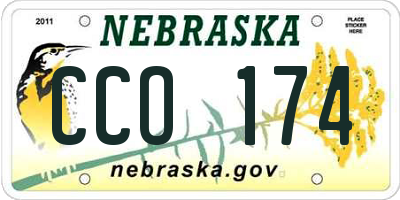 NE license plate CCO174