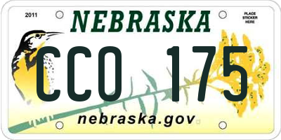 NE license plate CCO175