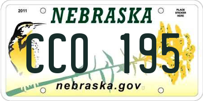 NE license plate CCO195