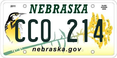 NE license plate CCO214