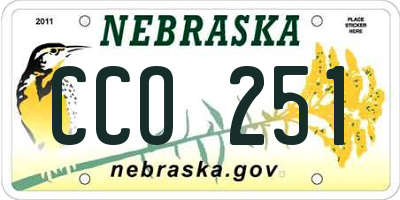 NE license plate CCO251