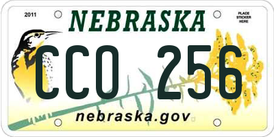 NE license plate CCO256
