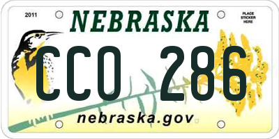 NE license plate CCO286