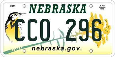 NE license plate CCO296