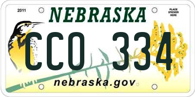 NE license plate CCO334