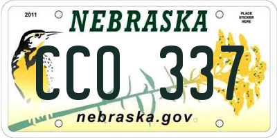 NE license plate CCO337