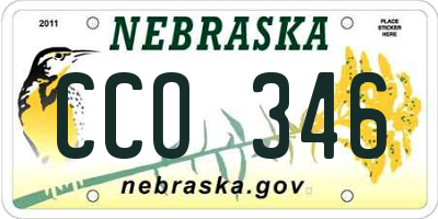 NE license plate CCO346