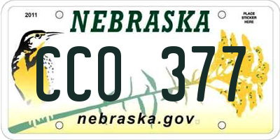 NE license plate CCO377