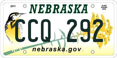 NE license plate CCQ292