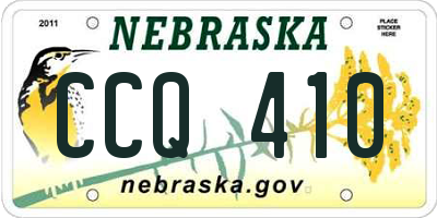 NE license plate CCQ410