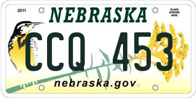 NE license plate CCQ453