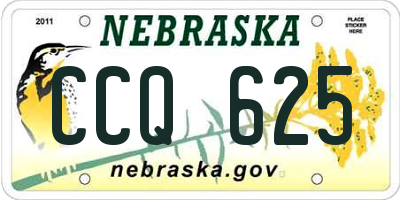 NE license plate CCQ625