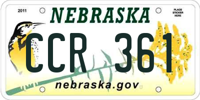 NE license plate CCR361