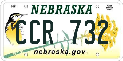 NE license plate CCR732