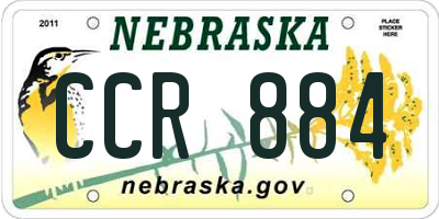 NE license plate CCR884