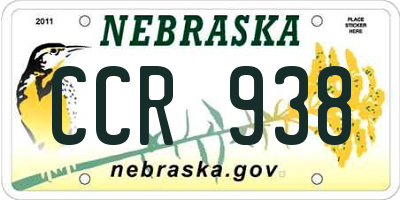 NE license plate CCR938