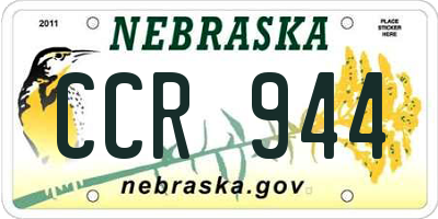 NE license plate CCR944