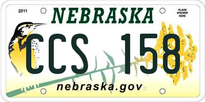 NE license plate CCS158