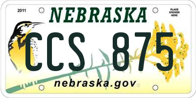 NE license plate CCS875