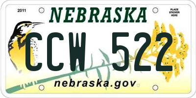 NE license plate CCW522