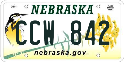 NE license plate CCW842