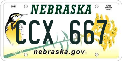 NE license plate CCX667