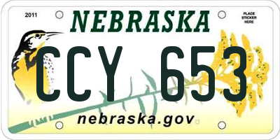 NE license plate CCY653