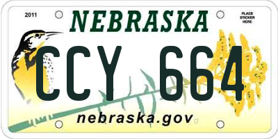 NE license plate CCY664