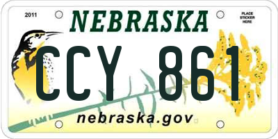 NE license plate CCY861