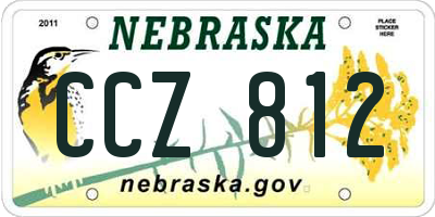 NE license plate CCZ812
